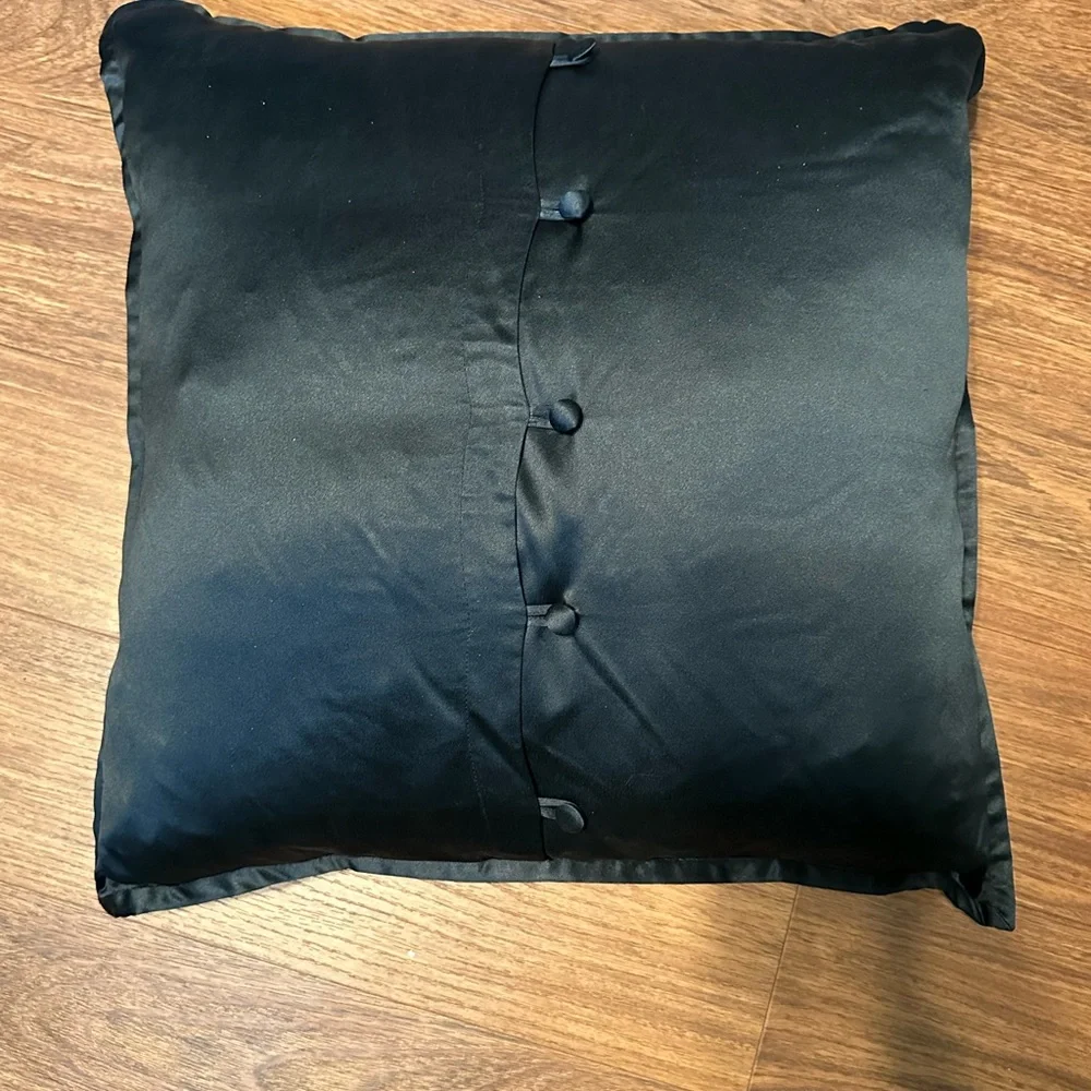 Ralph Lauren Black Silk Throw Pillow Sz 20x20 - Picture 2 of 5